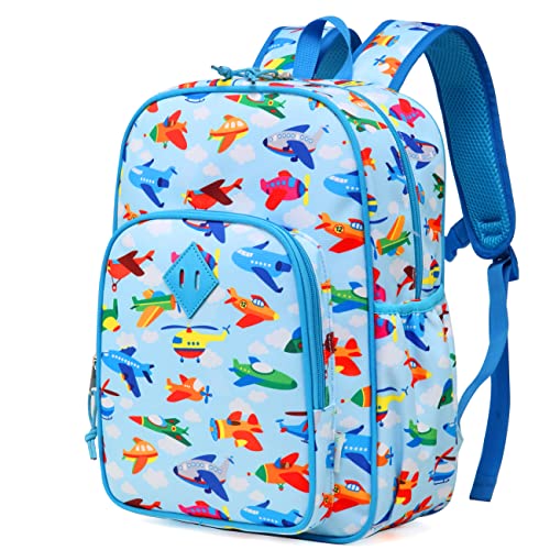 VASCHY Toddler Kids backpacks, Cute Lightweight Water Resistant Preschool Kindergarten Daypack SchoolBag Boolbag for Boys Planes - Image 1