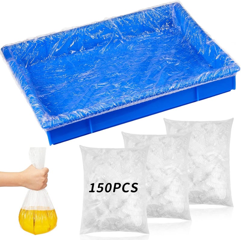 Tondiamo 150 Pieces Disposable Rabbit Cage Liner Plastic Bunny Cage Liner Bag Clear Guinea Pig Cage Liner Leak Proof Plastic Cage Liners for Hedgehog Hamster Small Animals Litter Pan - Image 1