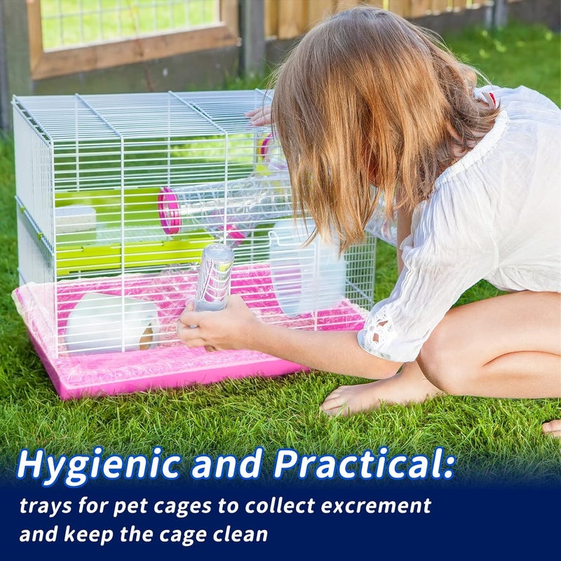 Tondiamo 150 Pieces Disposable Rabbit Cage Liner Plastic Bunny Cage Liner Bag Clear Guinea Pig Cage Liner Leak Proof Plastic Cage Liners for Hedgehog Hamster Small Animals Litter Pan - Image 3