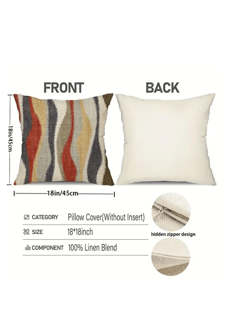 Generic Cushion Cover Set Of 4 Pieces, Bright And Solid Colors, Size 45 Cm X 45 Cm, Without Filling.  - Image 5