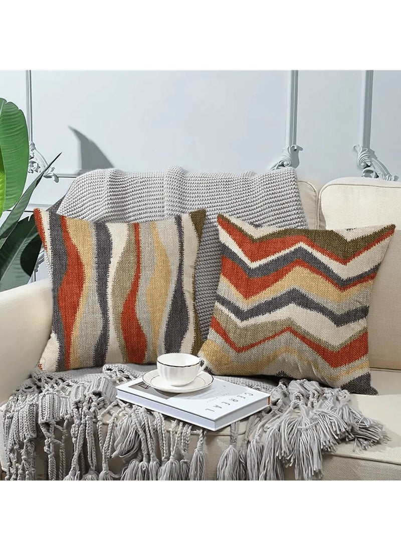 Generic Cushion Cover Set Of 4 Pieces, Bright And Solid Colors, Size 45 Cm X 45 Cm, Without Filling.  - Image 2