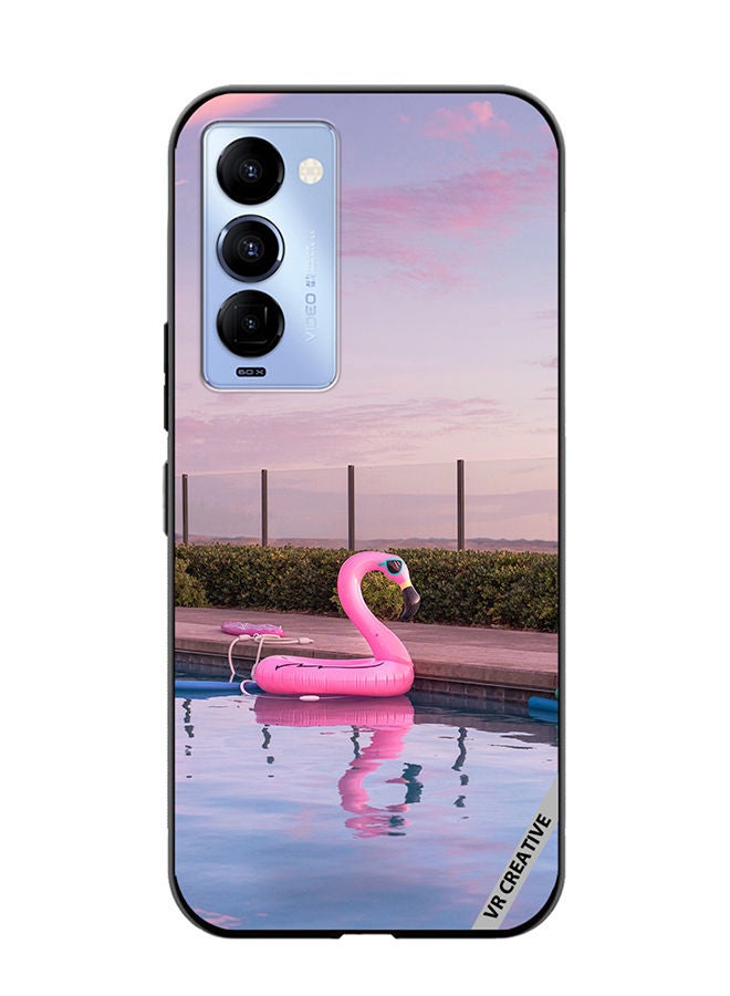 VR CREATIVE Protective Case Cover For Tecno Camon 18/18 P Flamingo Tube Design Multicolour - Image 1