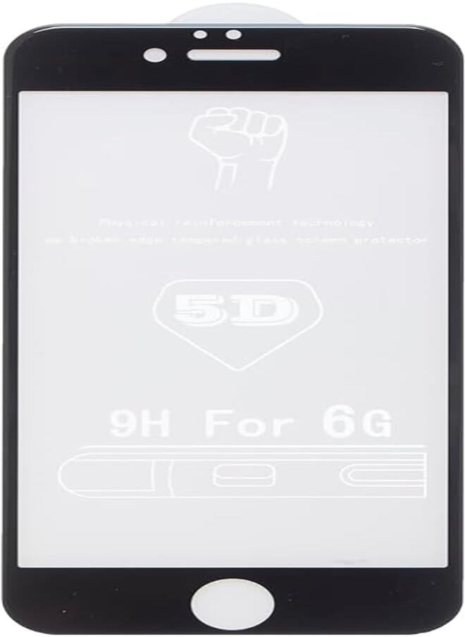 Generic - 9H Glass Screen Protector for iPhone 6 - Clear/Black - Image 1