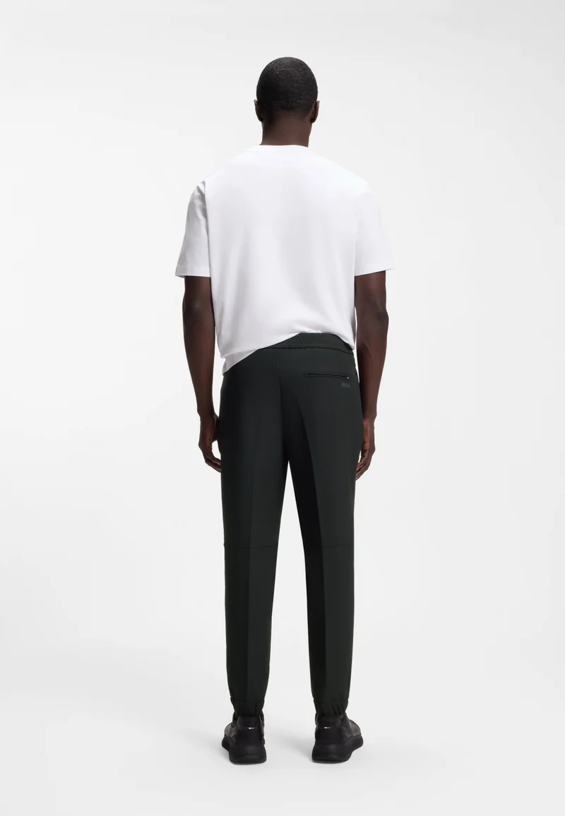 BOSS Tapered-fit trousers in water-repellent stretch fabric