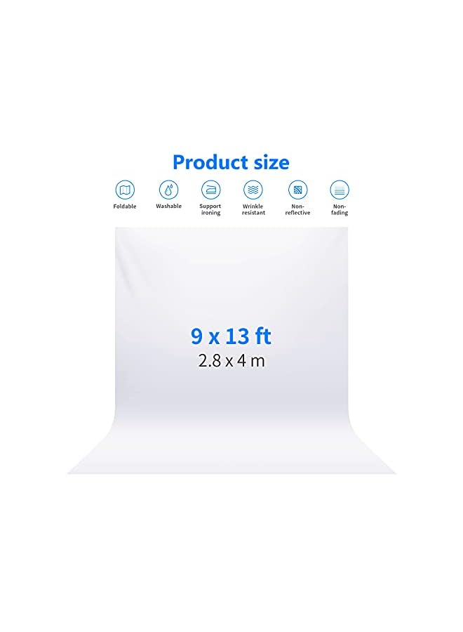 Neewer 9 x 13 feet/2.8 x 4 meters Photography Background Photo Video Studio Polyester Backdrop Background Screen, Backdrop Stand Not Included (White) - Image 3
