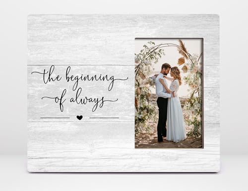 Orchroma Engagement Picture FrameEngagement Gifts for CouplesWedding Picture FrameWedding Gifts for Newly Engaged Best Friendsthe Beginning of Always 4x6 Photo Frame - Image 1