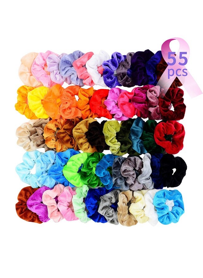 كلوفن 55 قطعة من توك الشعر المخملي الفاخر، أربطة شعر مطاطية، أربطة شعر Scrunchy، حبال Scrunchies للنساء، إكسسوارات الفتيات - Image 4