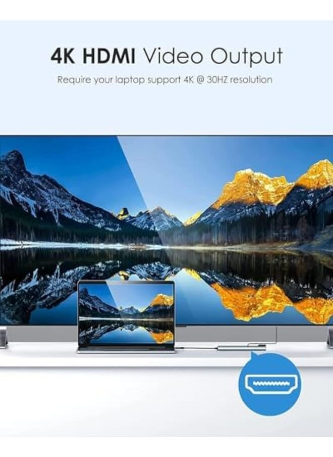 Generic - Usb C Hub 8 In 1 Type C Hub Multiport Adapter With 4K Hdmi Pd Power Delivery Usb C Ethernet 2 Usb Sd Tf Card Reader Compatible With Mac Book Pro Xps And More Type C Devices - Image 1