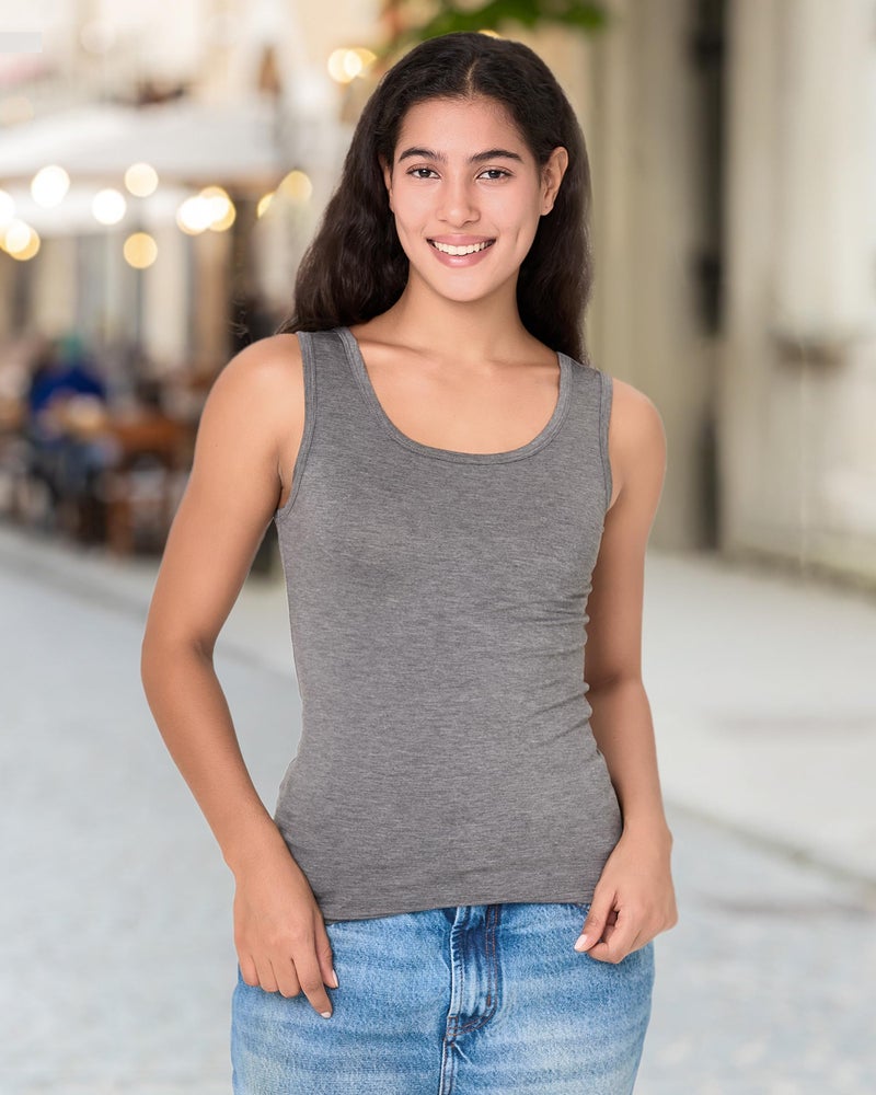 BAMBOO COOL Women's Ultra Soft Lingerie Camisole Basic Tank Breathable Undershirt 4 Pack - Image 3