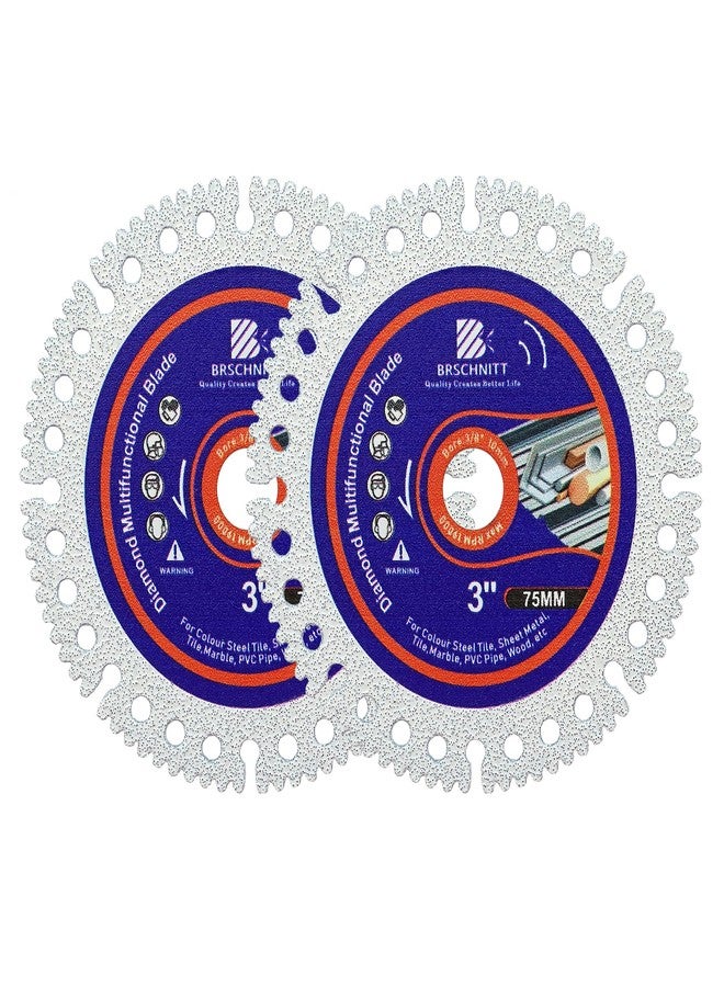 BRSCHNITT Indestructible Disc for Grinder 3inch 2pcs-3/8 Arbor Multifunctional Cutting Discs for Smooth Cutting, Chamfering, Grinding Materials - Image 1