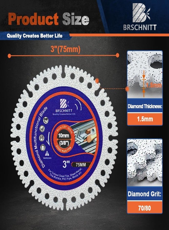 BRSCHNITT Indestructible Disc for Grinder 3inch 2pcs-3/8 Arbor Multifunctional Cutting Discs for Smooth Cutting, Chamfering, Grinding Materials - Image 2