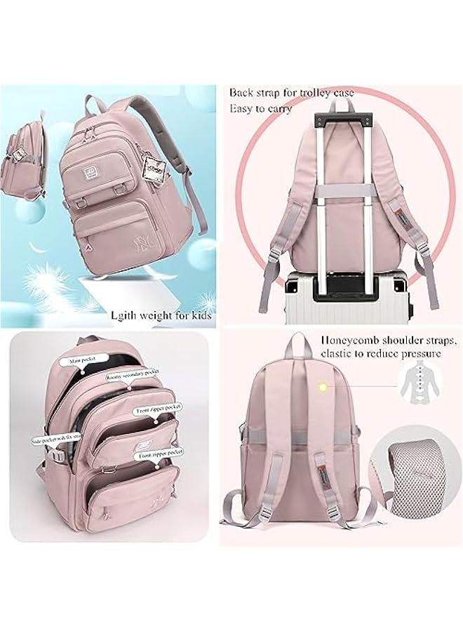 Solid Color Kids Girls Backpack Elementary Students Book Bag School Bag for Boys - Image 5