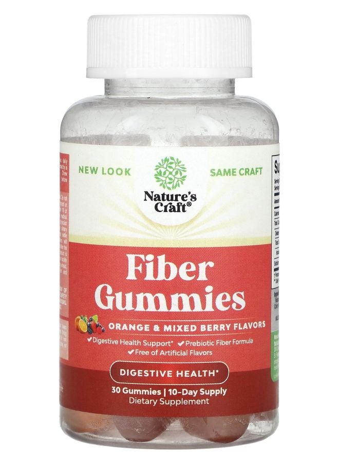 Nature's Craft Fiber Gummies Orange & Mixed Berry 30 Gummies - Image 1