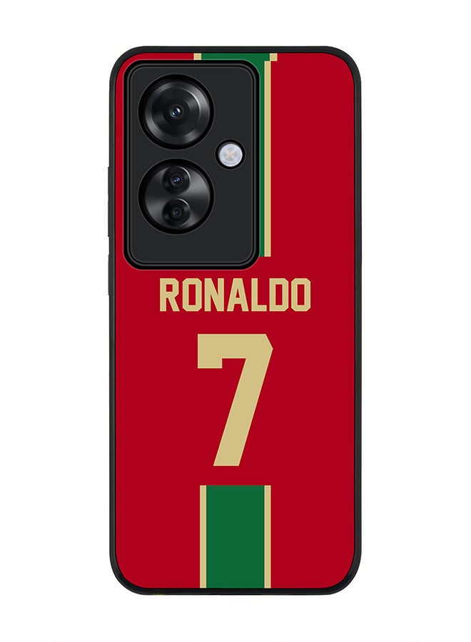 Stylizedd Rugged Black edge case for Oppo Reno11 F / Oppo F25 Pro 5G, Slim fit Flexible Anti Drop Thin Cover - Football Team - Portugal, Player Name - Ronaldo - Image 1
