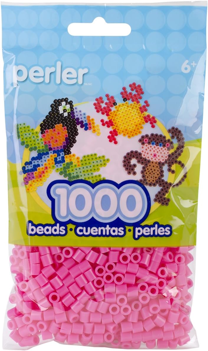 Perler Beads Fuse Beads for Crafts, 1000pcs, Pink, Small - Image 1