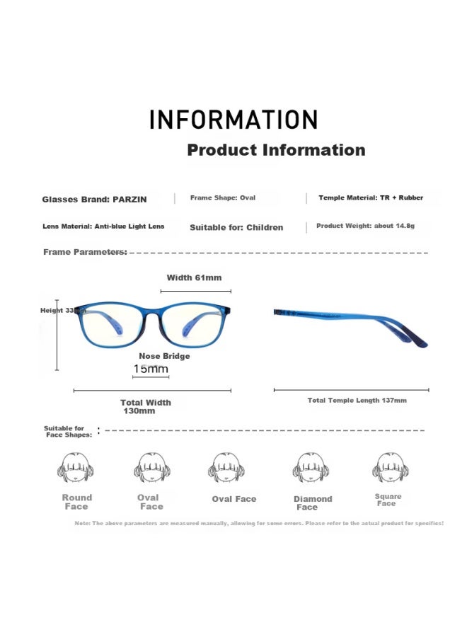 Parzin Kids Anti-Blue Light Anti-Radiation Glasses For Boys And Girls Students, Blue Light Blocking Eyewear For Mobile Phones And Online Classes, Ages 5-14, 2016 - Image 2