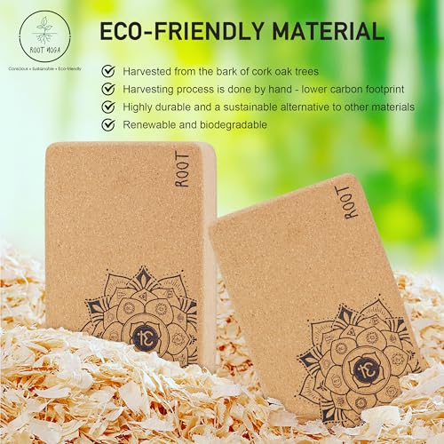 Root Ultimate Eco-Friendly Yoga Blocks | Pack of 2 | Cork Blocks - Non-Slip, Lightweight, and Moisture-Proof | Better Support, Balance & Comfort - Image 3