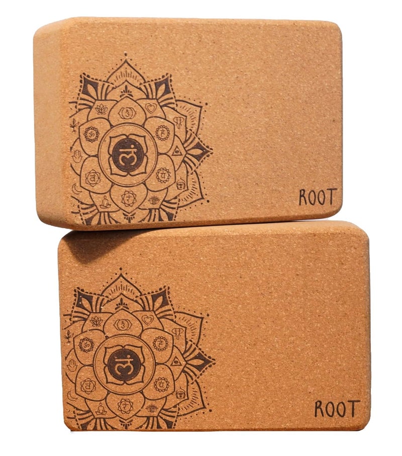Root Ultimate Eco-Friendly Yoga Blocks | Pack of 2 | Cork Blocks - Non-Slip, Lightweight, and Moisture-Proof | Better Support, Balance & Comfort - Image 1