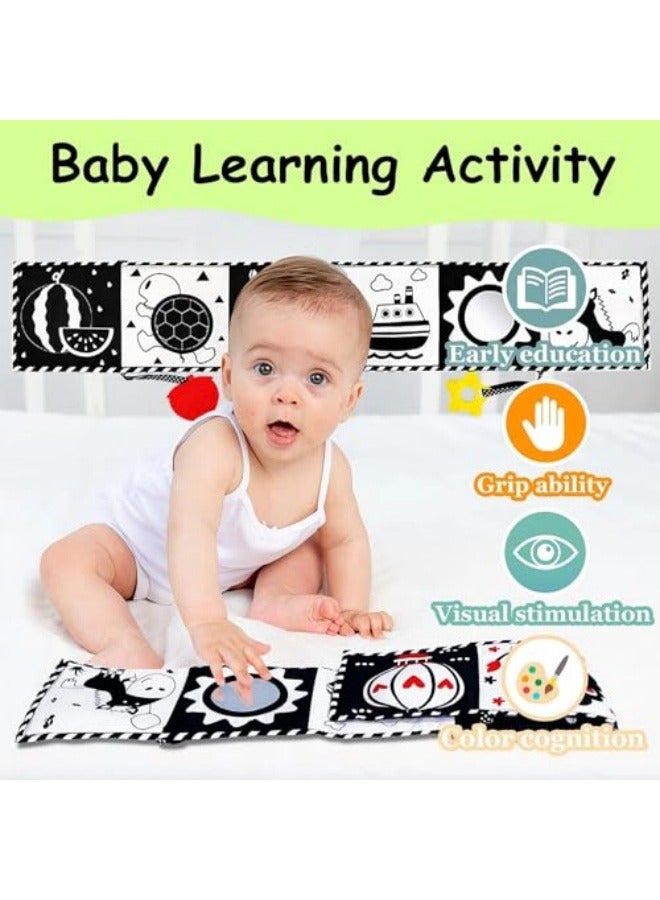 NIBEMINENT High Contrast Baby Toys For Newborn： Black And White Baby Toys Book 0-3 Months - Tummy Time Mirror For Infant 6 7 8 9 10 11 12 Months Developmental Toys Montessori Sensory Toys Baby Girls Boys Gift - Image 2