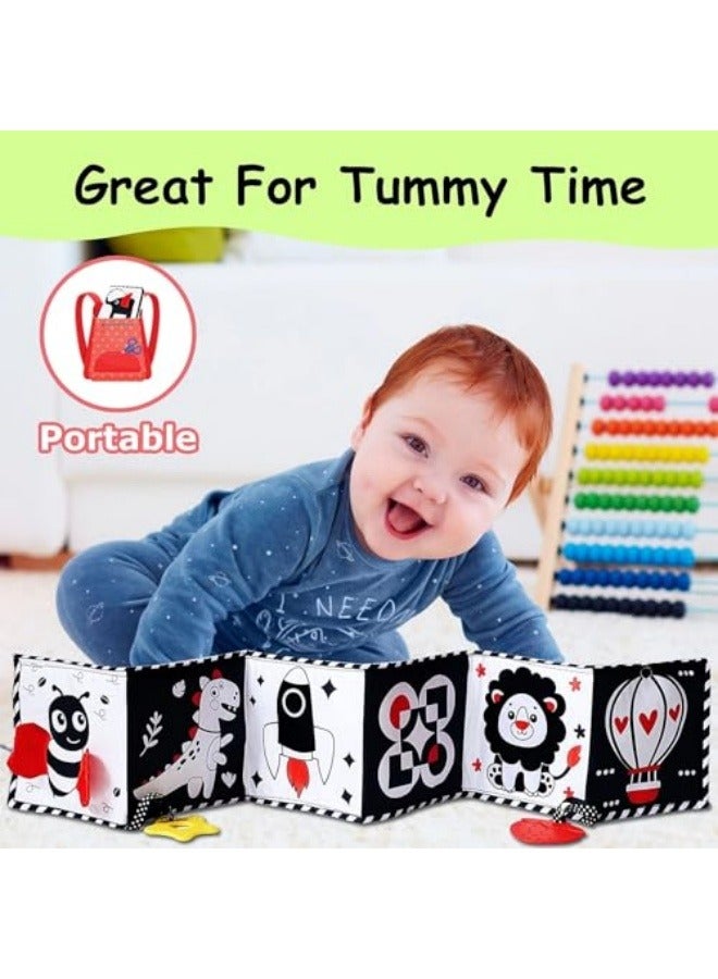 NIBEMINENT High Contrast Baby Toys For Newborn： Black And White Baby Toys Book 0-3 Months - Tummy Time Mirror For Infant 6 7 8 9 10 11 12 Months Developmental Toys Montessori Sensory Toys Baby Girls Boys Gift - Image 3