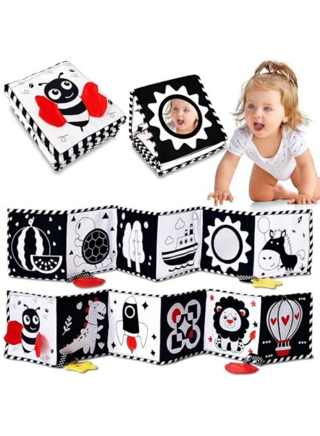 NIBEMINENT High Contrast Baby Toys For Newborn： Black And White Baby Toys Book 0-3 Months - Tummy Time Mirror For Infant 6 7 8 9 10 11 12 Months Developmental Toys Montessori Sensory Toys Baby Girls Boys Gift - Image 1