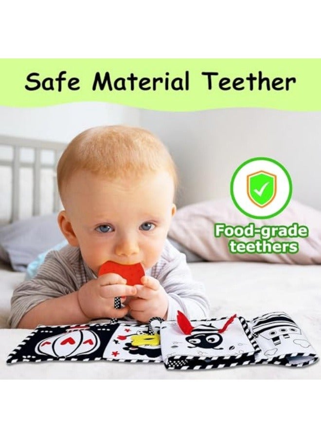 NIBEMINENT High Contrast Baby Toys For Newborn： Black And White Baby Toys Book 0-3 Months - Tummy Time Mirror For Infant 6 7 8 9 10 11 12 Months Developmental Toys Montessori Sensory Toys Baby Girls Boys Gift - Image 4