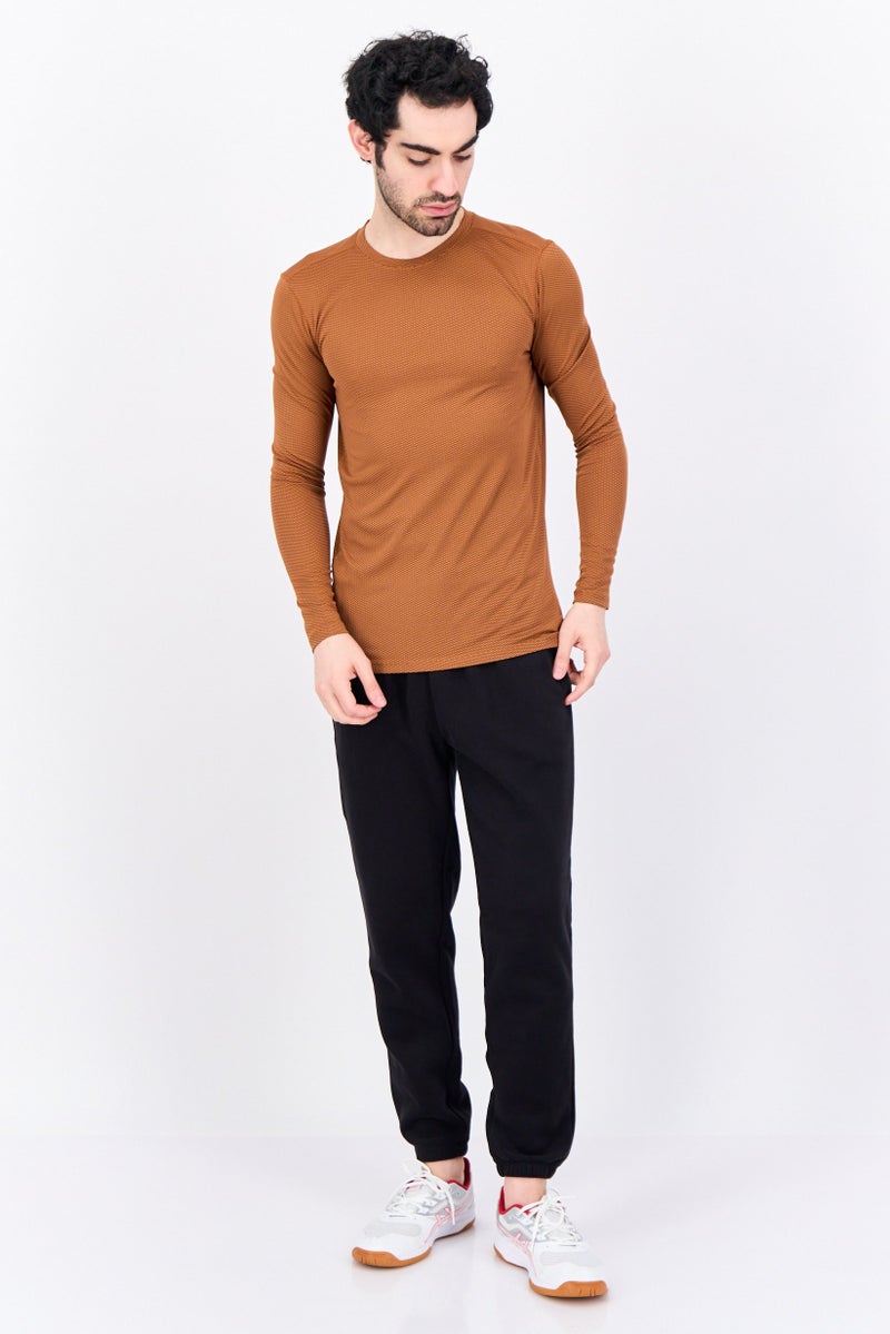 RBX Men Sportswear Fit Long Sleeves Outdoor T-Shirt, Brown  - Image 2