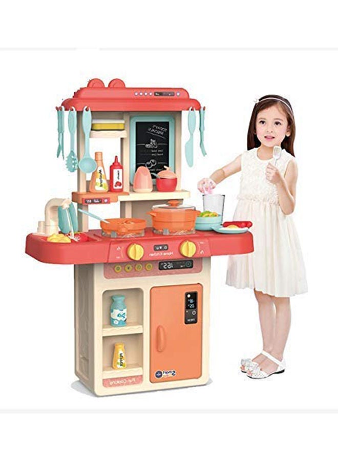 FAMILY CENTER 36-Piece Fashion Pretend Beautiful Kitchen Play Set Toy With Light And Sound For Little Chef 63x45.5x22cm - Image 4