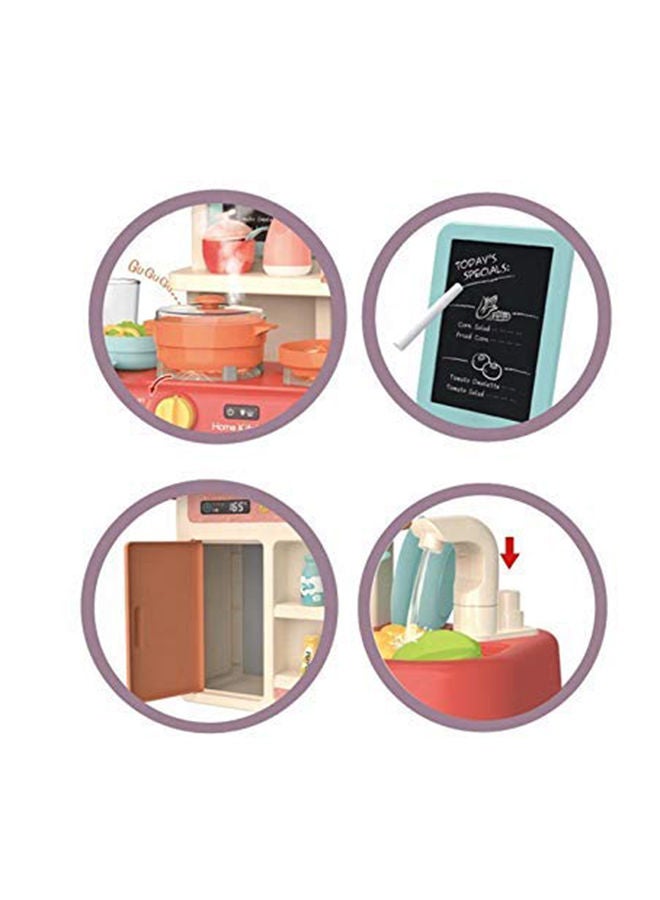 FAMILY CENTER 36-Piece Fashion Pretend Beautiful Kitchen Play Set Toy With Light And Sound For Little Chef 63x45.5x22cm - Image 3