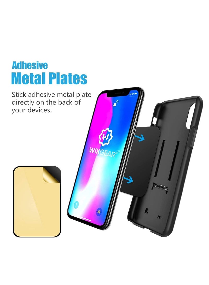 DUSALA Mount Metal Plate with Adhesive for Magnetic Cradle Less Mount  X4 Pack 2 Rectangle and 2 Round Compatible with Magnetic mounts (Black) - Image 5