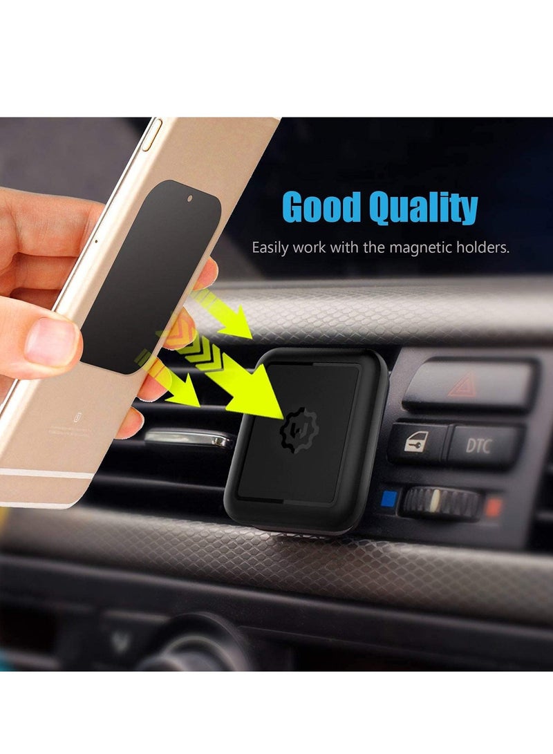 DUSALA Mount Metal Plate with Adhesive for Magnetic Cradle Less Mount  X4 Pack 2 Rectangle and 2 Round Compatible with Magnetic mounts (Black) - Image 2