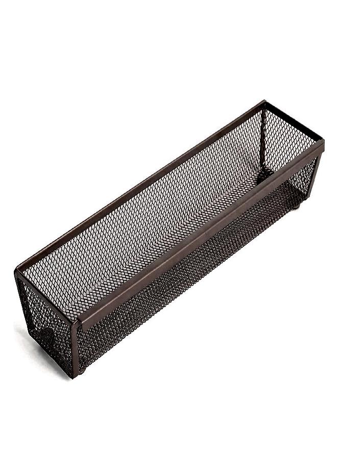 Smart Design Drawer Organizer - 12 x 3 Inch - Steel Metal Mesh Tray - with Interlocking Arm Connection - Utensils, Silverware, Organization - Kitchen - Bronze - Image 1