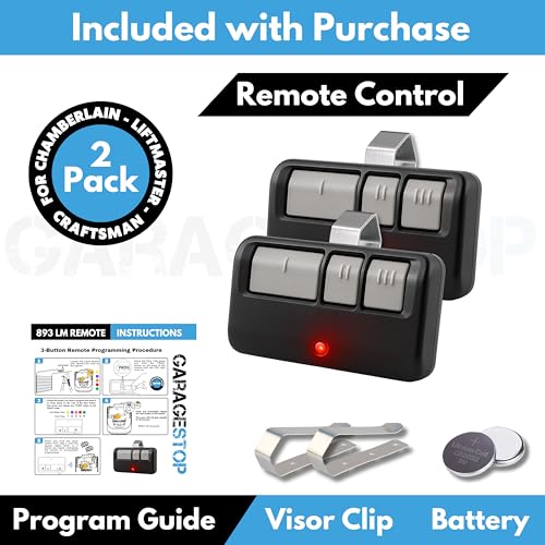 GARAGE STOP 2X 893LM 893Max 891LM 371LM 373LM 971LM 973LM for Chamberlain Craftsman Liftmaster Universal Garage Door Opener Remote Replacement, Long-Range Garage Clicker - Image 5