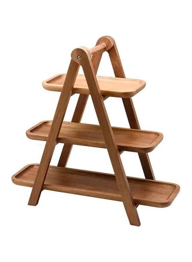 Bien Servi 3-Tier High Quality Acacia Wood Serving Plate Set Brown 38.5 x 17.2 x 39.5 cm PS250S3A - Image 2