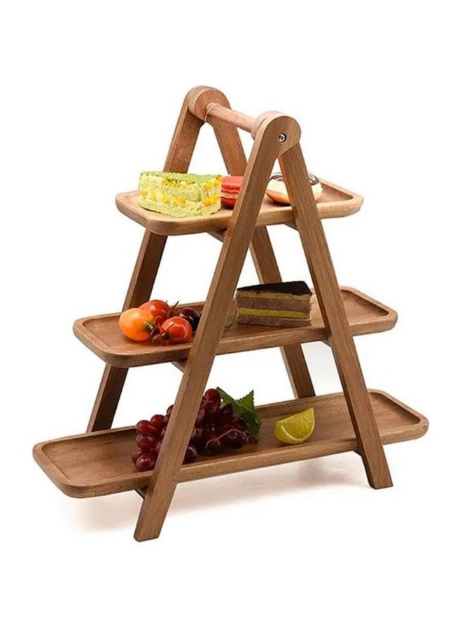 Bien Servi 3-Tier High Quality Acacia Wood Serving Plate Set Brown 38.5 x 17.2 x 39.5 cm PS250S3A - Image 3