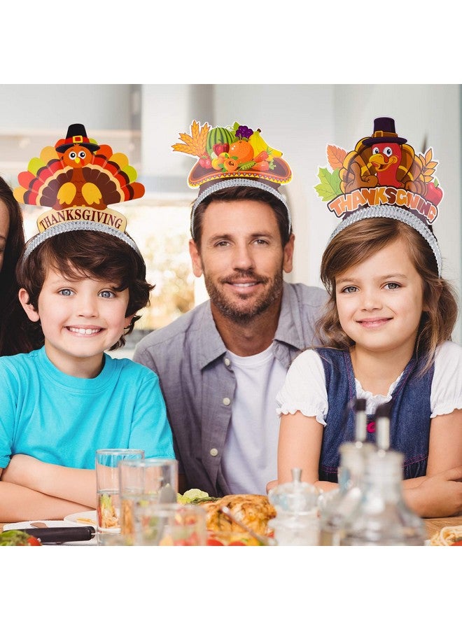 ASTARON 12 Pieces Thanksgiving Headbands for Thanksgiving Decorations, Thanksgiving Turkey Headbands for Thanksgiving Dinner Decor Thanksgiving Party Supplies - Image 3