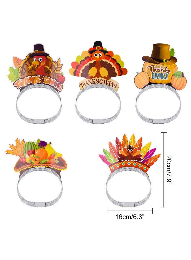 ASTARON 12 Pieces Thanksgiving Headbands for Thanksgiving Decorations, Thanksgiving Turkey Headbands for Thanksgiving Dinner Decor Thanksgiving Party Supplies - Image 2