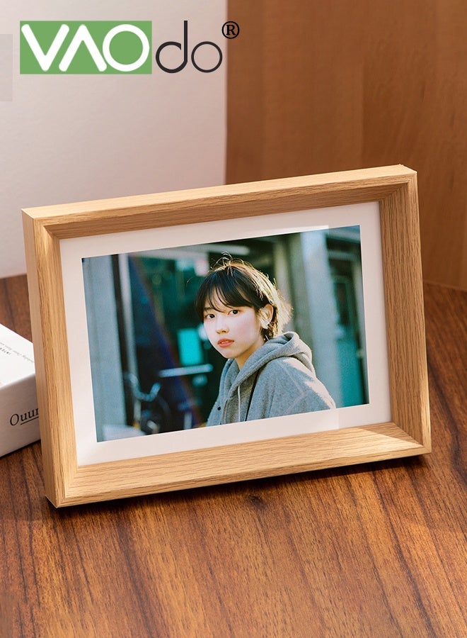 فاو دو 3 قطع إطارات صور، مجموعة إطارات صور زخرفية، إطارات عرض صور كلاسيكية بلون الخشب، ديكور للمكتب المنزلي والمهجع والمدرسة 20.3*25.4 سم - Image 1