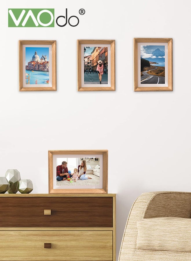 فاو دو 3 قطع إطارات صور، مجموعة إطارات صور زخرفية، إطارات عرض صور كلاسيكية بلون الخشب، ديكور للمكتب المنزلي والمهجع والمدرسة 20.3*25.4 سم - Image 2