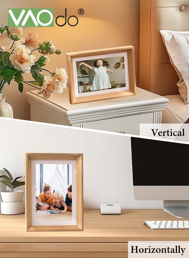 فاو دو 3 قطع إطارات صور، مجموعة إطارات صور زخرفية، إطارات عرض صور كلاسيكية بلون الخشب، ديكور للمكتب المنزلي والمهجع والمدرسة 20.3*25.4 سم - Image 3