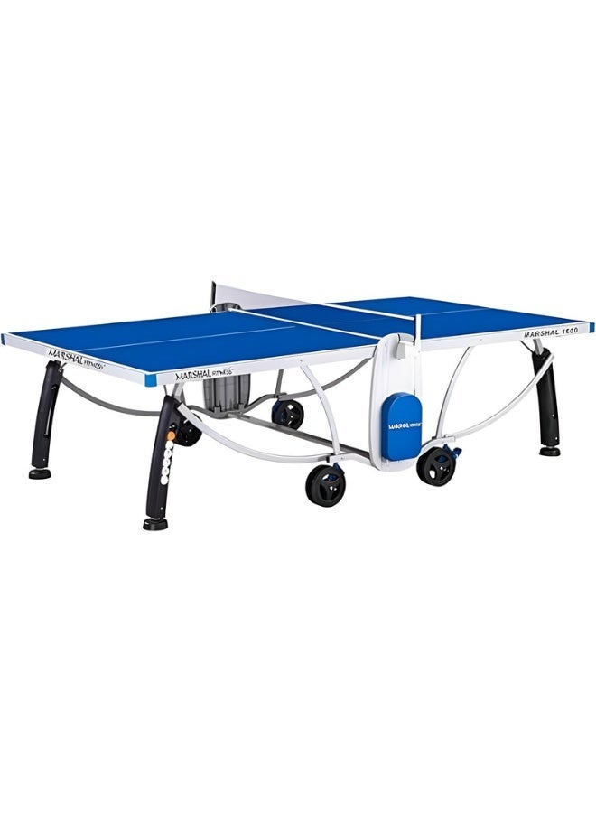 Marshal Fitness MF-1600 Outdoor MDF Table Tennis Table | Foldable Weather-Resistant Ping Pong Table with UV-Coated Top & Rust-Proof Steel Frame | Durable Outdoor Game Table for Home & Sports Club