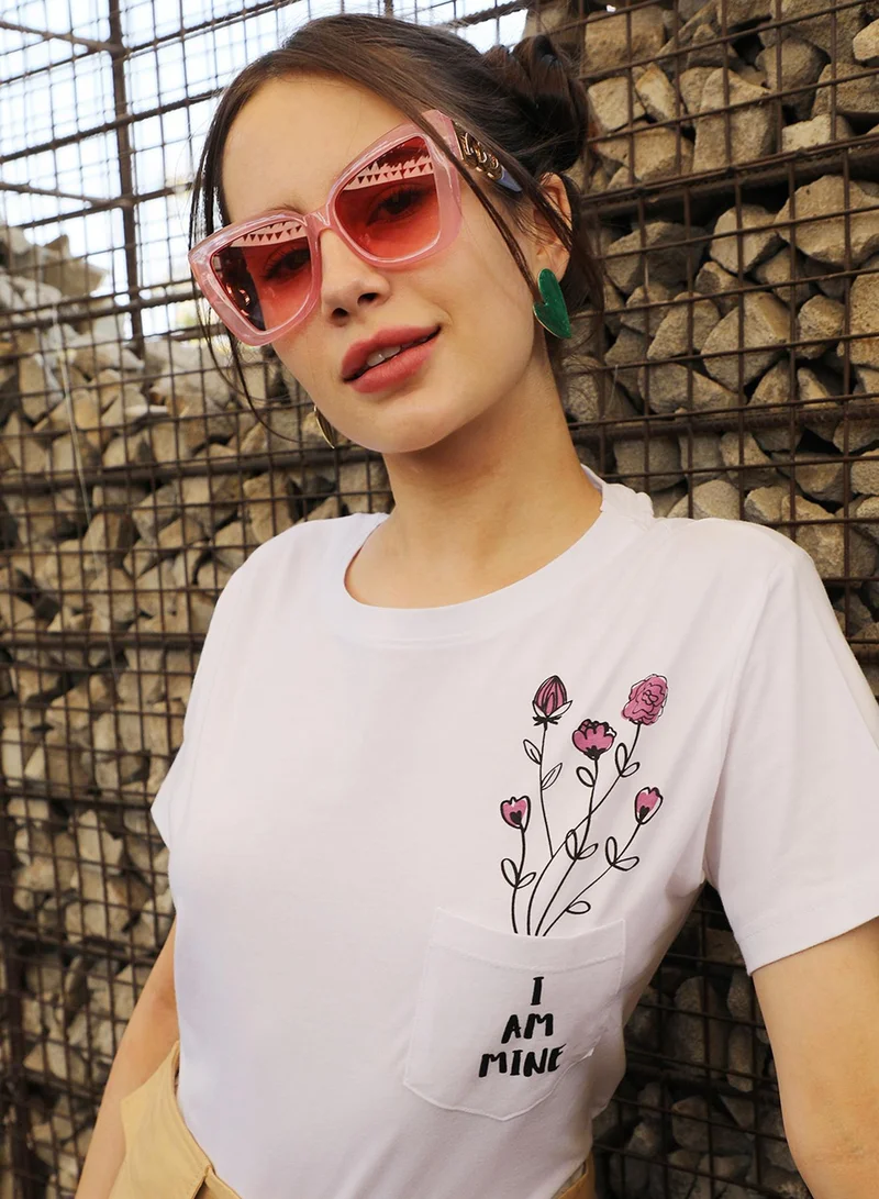 PINACOLADA Women's Chalk White I Am Mine Top