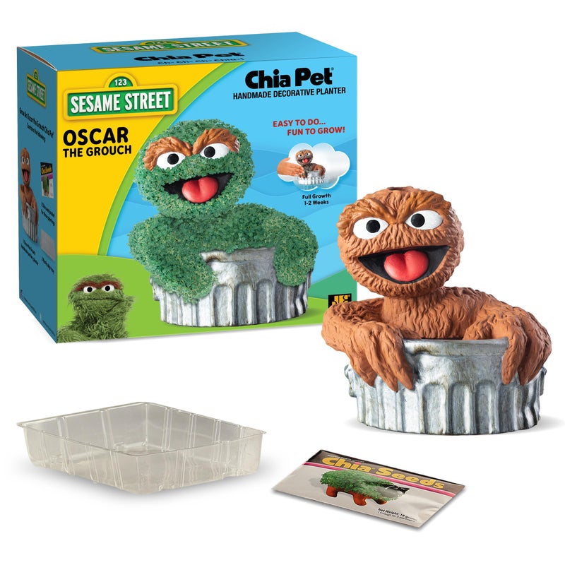 شيا وعاء زرع فخار مزخرف من Chia Pet Oscar The Grouch مع مجموعة بذور، سهل الاستخدام وممتع للنمو، هدية مبتكرة مثالية لأي مناسبة - Image 4
