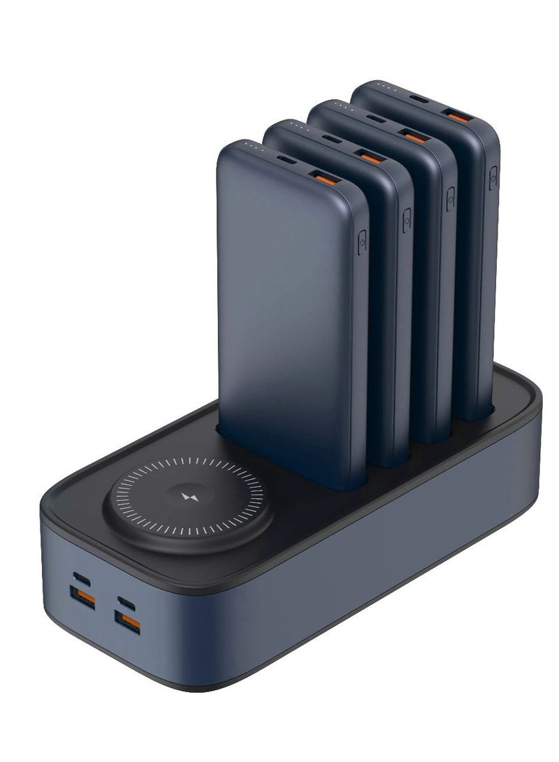 Wireless Charger Power Bank Station With 10000 MAH * 4  Electric Power Bank for Charging Mobile Phone - Image 1