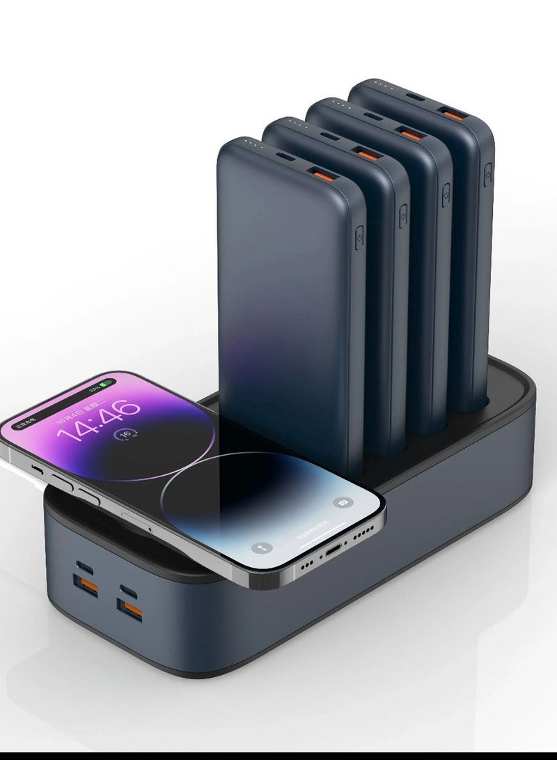 Wireless Charger Power Bank Station With 10000 MAH * 4  Electric Power Bank for Charging Mobile Phone - Image 2