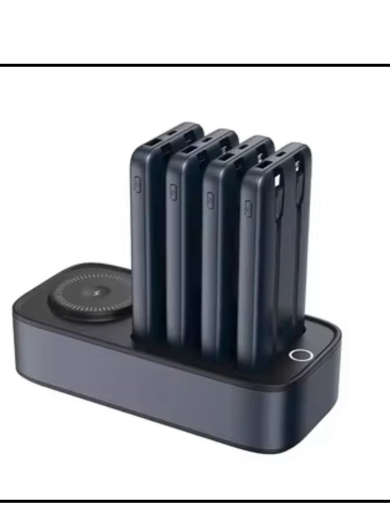 Wireless Charger Power Bank Station With 10000 MAH * 4  Electric Power Bank for Charging Mobile Phone - Image 4