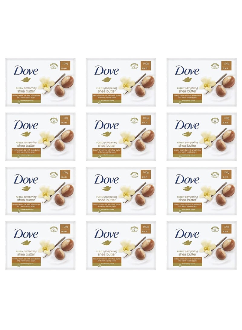 Dove 12-Piece Pampering Shea Butter Beauty Soap Bar 135g - Image 1