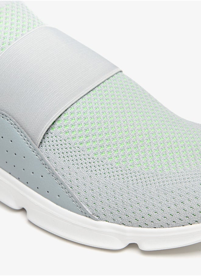 Dash - Men Textured Slip-On Sports Shoes with Panel Detail - Image 1