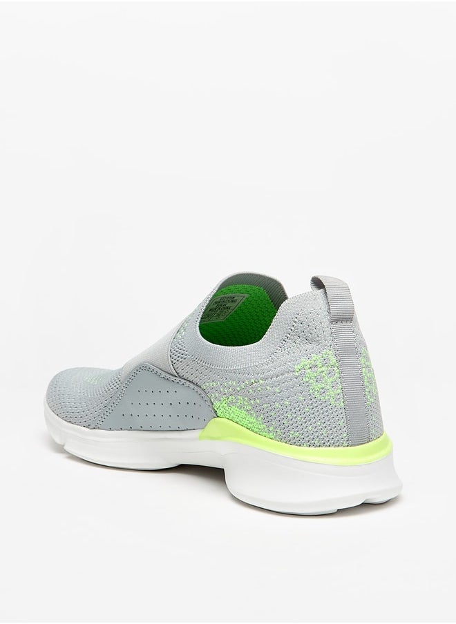 Dash - Men Textured Slip-On Sports Shoes with Panel Detail - Image 1