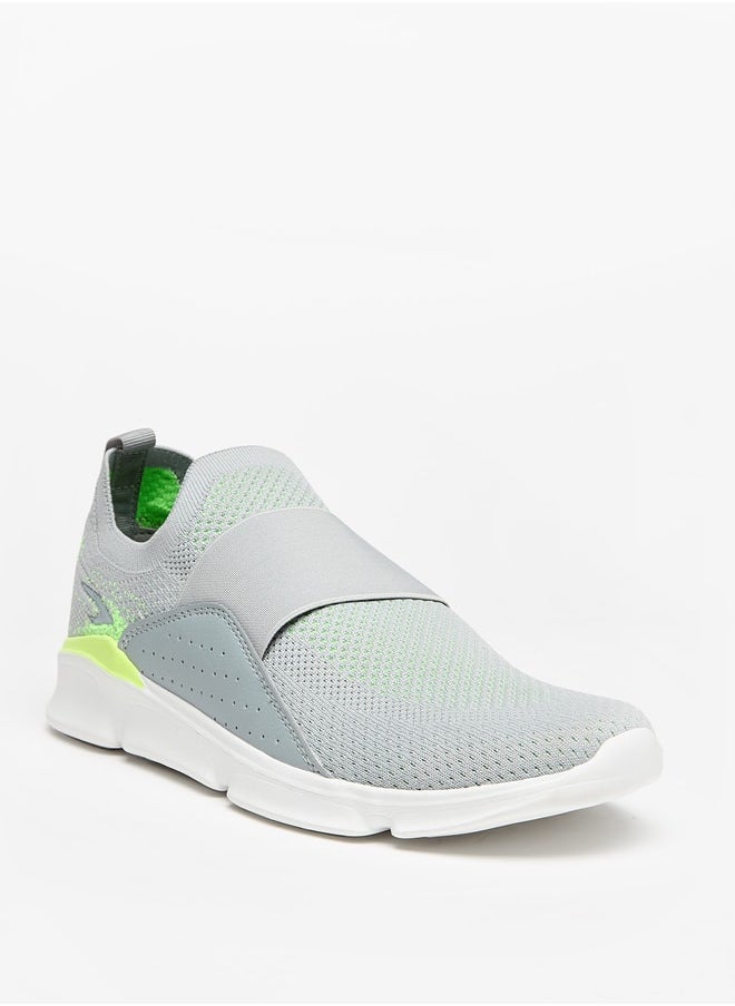 Dash - Men Textured Slip-On Sports Shoes with Panel Detail - Image 1